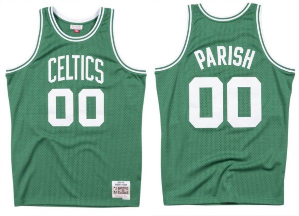 Men Boston Celtics #00 Robert Parish Green 1985-86 Throwback Stitched Jersey
