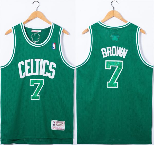 Men Boston Celtics #7 Jaylen Brown Green Stitched Jersey