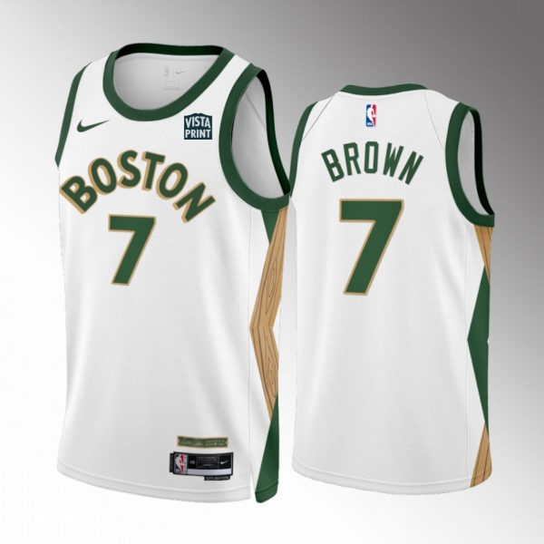 Men Boston Celtics #7 Jaylen Brown White 2023/24 City Edition Stitched Basketball Jersey