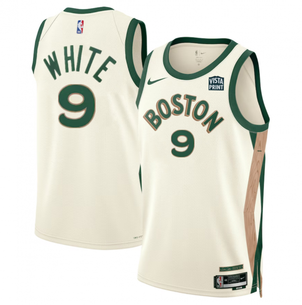 Men Boston Celtics #9 Derrick White White 2023/24 City Edition Stitched Basketball Jersey