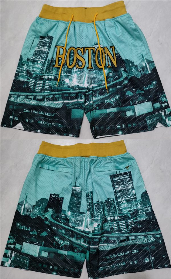 Men Boston Celtics Aqua/Black Shorts (Run Small)