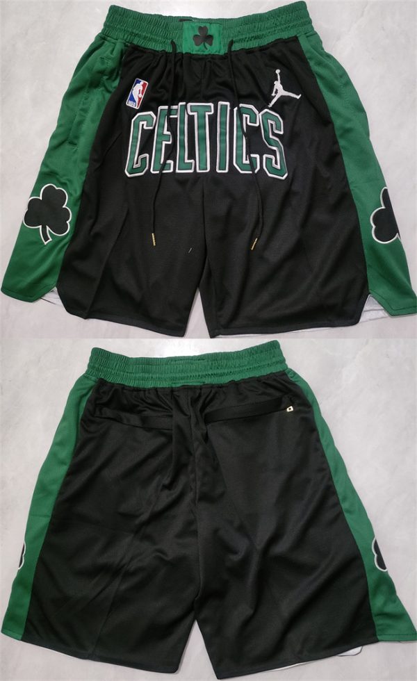 Men Boston Celtics Black Shorts (Run Small)