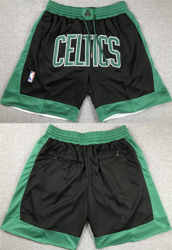 Men Boston Celtics Black Shorts (Run Small)