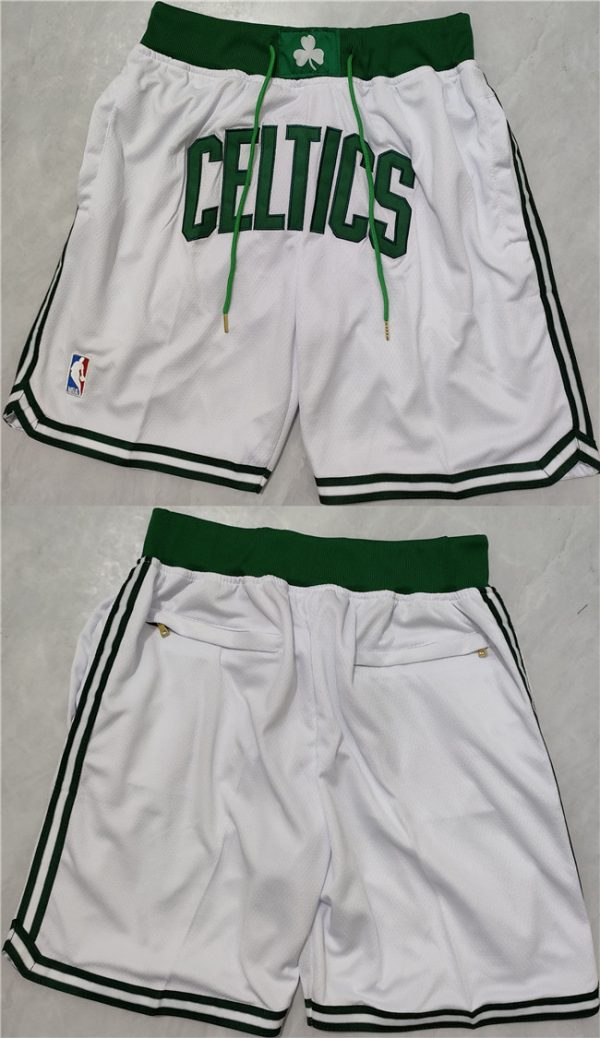 Men Boston Celtics White Shorts (Run Small)