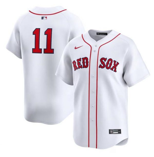 Men Boston Red Sox #11 Rafael Devers White 2024 Home Limited Cool Base Stitched Baseball Jersey