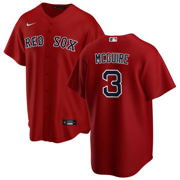 Men Boston Red Sox #3 Reese McGuire Red Cool Base Stitched Baseball Jersey