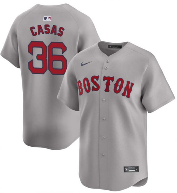 Men Boston Red Sox #36 Triston Casas Grey 2024 Away Limited Stitched Baseball Jersey