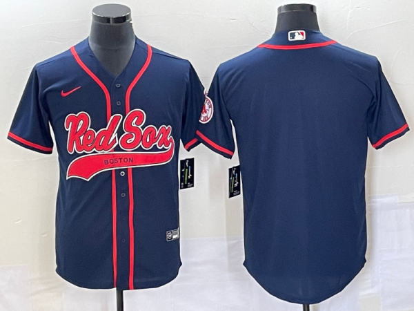 Men Boston Red Sox Blank Navy Cool Base Stitched Baseball Jersey
