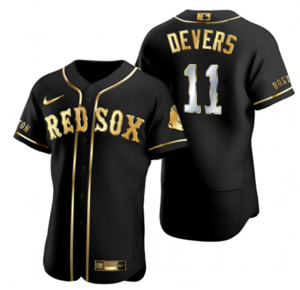 Boston Red Sox Custom Black Gold Flex base Stitched Baseball Jersey