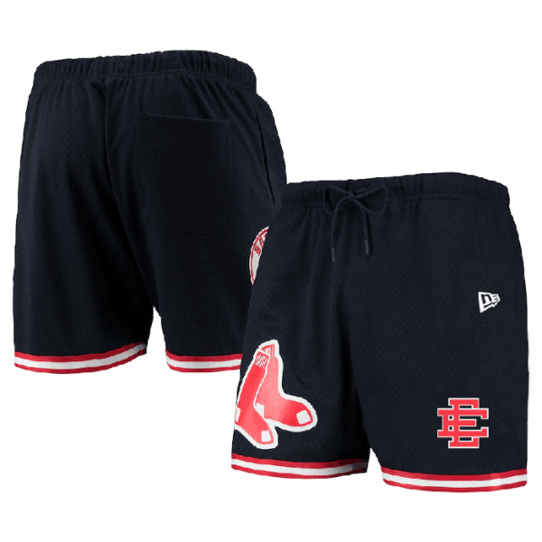 Men Boston Red Sox Navy Mesh Shorts 001