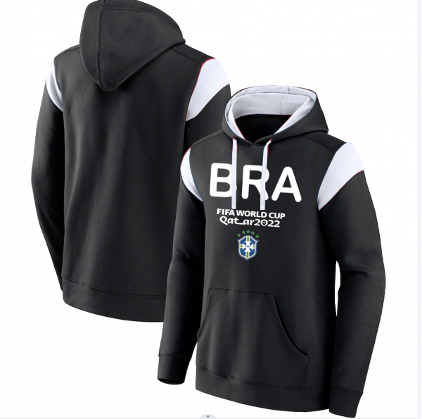 Men Brazil Black 2022 FIFA World Cup Soccer Hoodie
