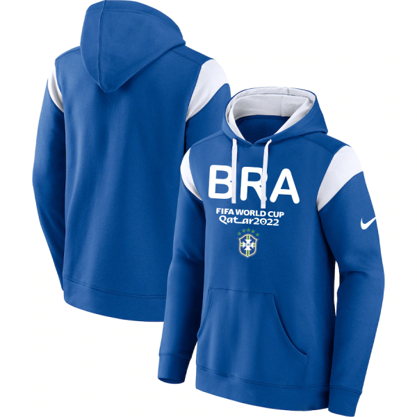 Men Brazil Blue 2022 FIFA World Cup Soccer Hoodie