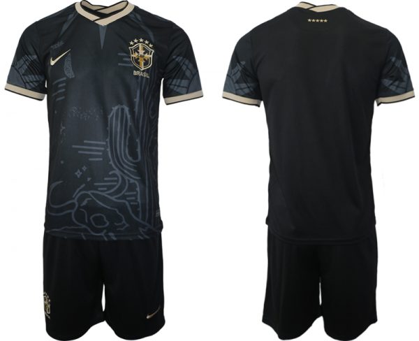 Brazil Custom Black 2022 FIFA World Cup Soccer Jersey Suit