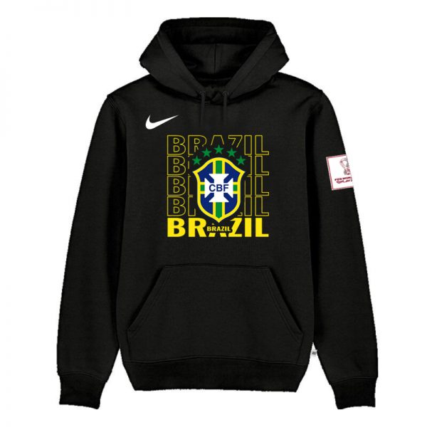 Men Brazil FIFA World Cup Soccer Hoodie Black