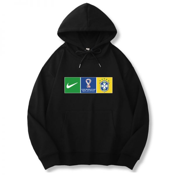 Men Brazil World Cup Soccer Hoodie Black