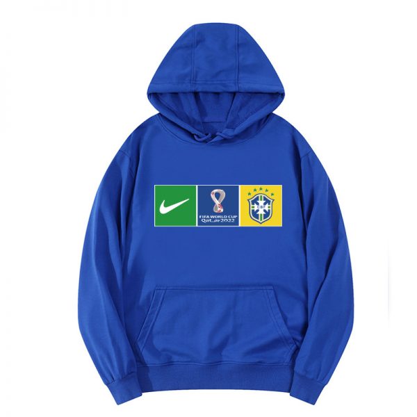 Men Brazil World Cup Soccer Hoodie Royal