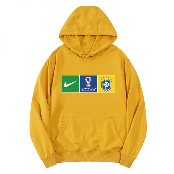 Men Brazil World Cup Soccer Hoodie Yellow