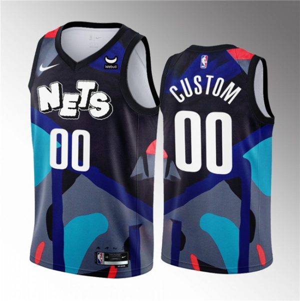 Men Brooklyn Nets #00 Royce O'Neale Black 2023/24 City Edition Stitched Basketball Jersey