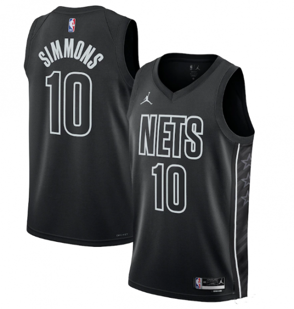 Men Brooklyn Nets #10 Ben Simmons 2022/23 Black Statement Edition Stitched Basketball Jersey
