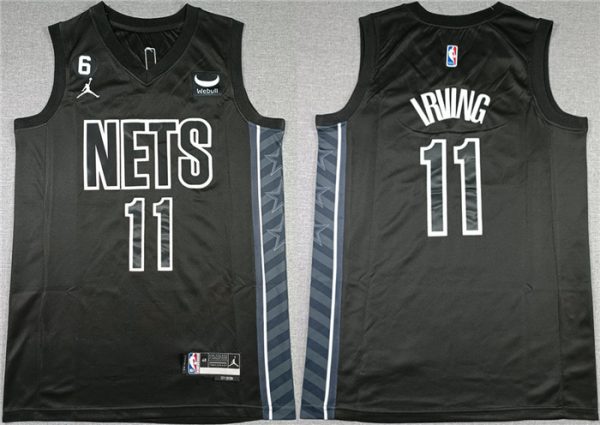 Men Brooklyn Nets #11 Kyrie Irving Black2022-23 Statement Edition No.6 Patch Stitched Basketball Jersey
