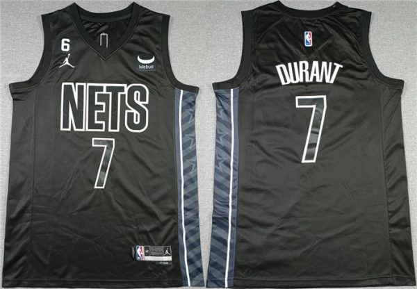 Men Brooklyn Nets #7 Kevin Durant Black2022-23 Statement Edition No.6 Patch Stitched Basketball Jersey