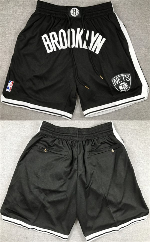 Men Brooklyn Nets Black Shorts (Run Small)