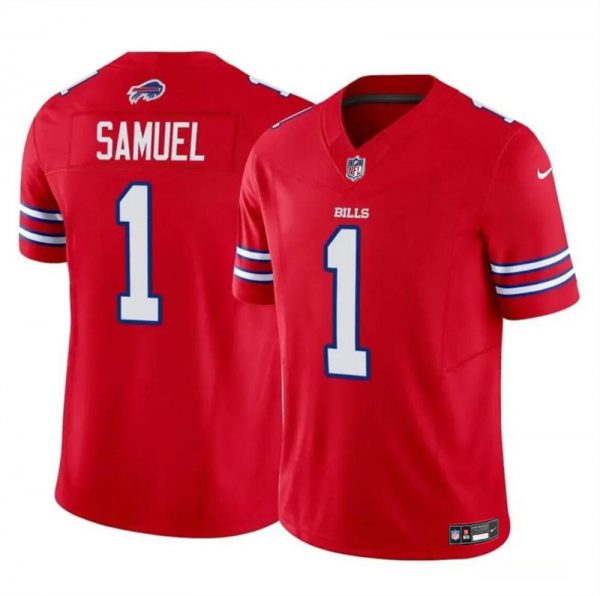 Men Buffalo Bills #1 Curtis Samuel Red 2023 F.U.S.E. Vapor Untouchable Limited Stitched Football Jersey