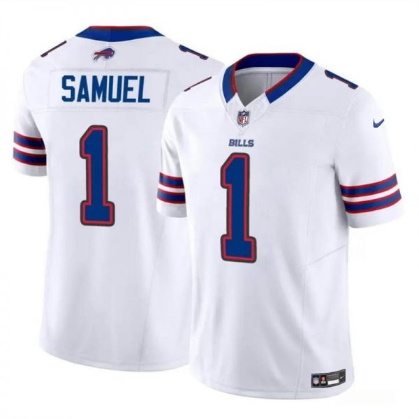Men Buffalo Bills #1 Curtis Samuel White 2023 F.U.S.E. Vapor Untouchable Limited Stitched Football Jersey