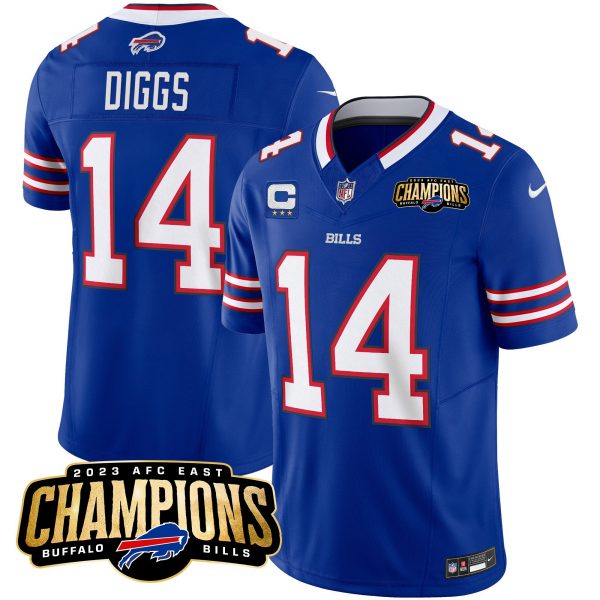 Men Buffalo Bills #14 Stefon Diggs Blue 2023 F.U.S.E. AFC East Champions With 3-star C Ptach Stitched Football Jersey