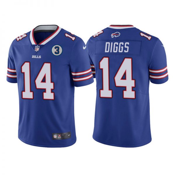 Men Buffalo Bills #14 Stefon Diggs Blue With NO.3 Patch Vapor Untouchable Limited Stitched NFL Jersey