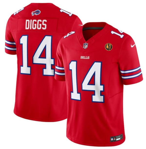 Men Buffalo Bills #14 Stefon Diggs Red 2023 F.U.S.E. With John Madden Patch Vapor Limited Stitched Football Jersey