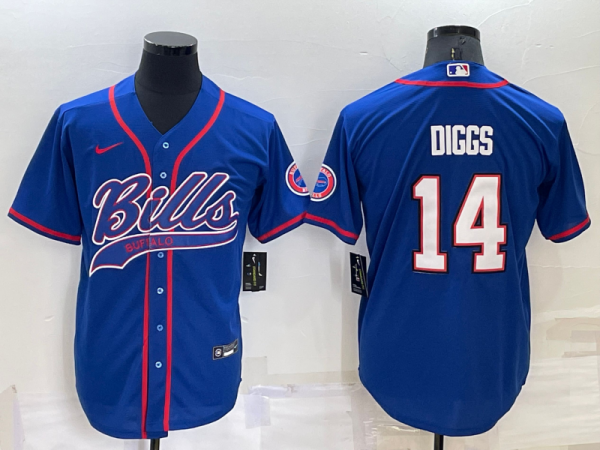 Men Buffalo Bills #14 Stefon Diggs Royal Cool Base Stitched Baseball Jersey
