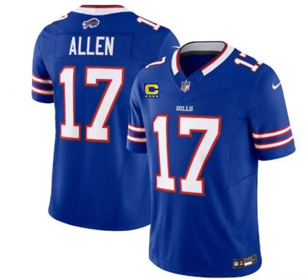Men Buffalo Bills #17 Josh Allen Blue 2023 F.U.S.E. With 4-Star C Patch Vapor Untouchable Limited Stitched Jersey