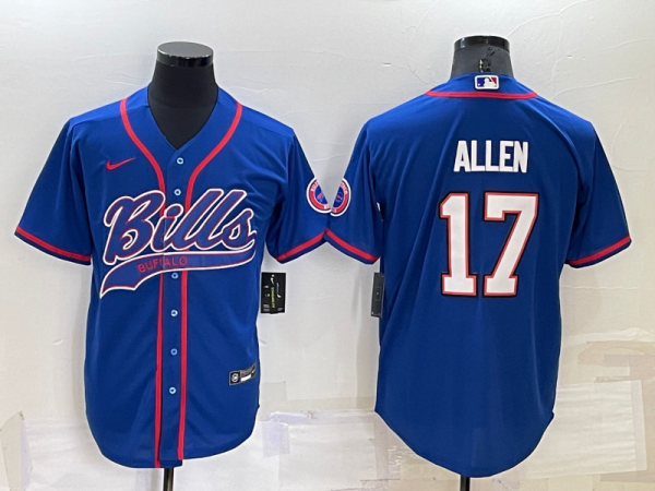 Men Buffalo Bills #17 Josh Allen Royal Cool Base Stitched Baseball Jersey