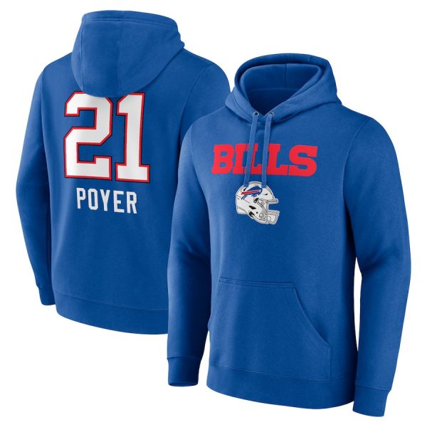 Men Buffalo Bills #21 Jordan Poyer Blue Team Wordmark Player Name & Number Pullover Hoodie