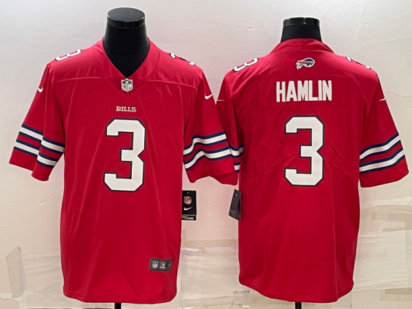 Men Buffalo Bills #3 Damar Hamlin Red Vapor Untouchable Limited Stitched Jersey