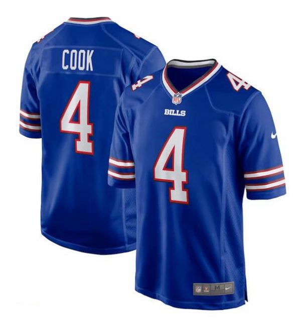 Men Buffalo Bills #4 James Cook Blue Stitched Game Football Jersey