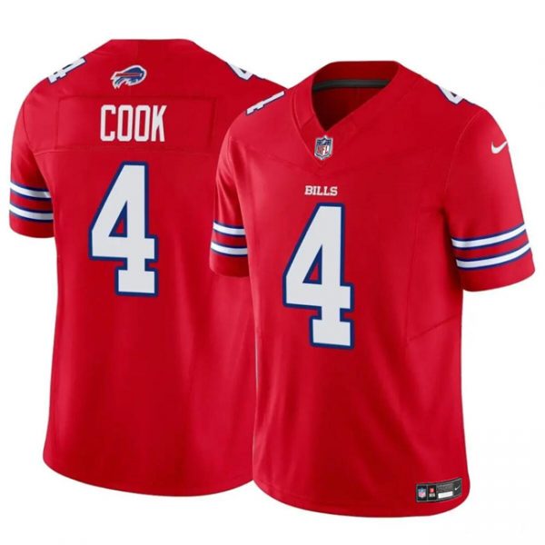Men Buffalo Bills #4 James Cook Red 2023 F.U.S.E. Vapor Untouchable Limited Stitched Football Jersey