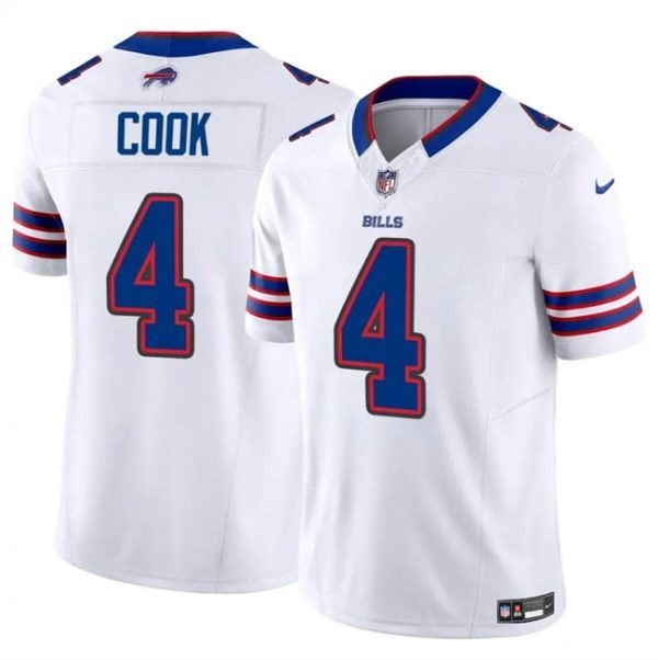 Men Buffalo Bills #4 James Cook White 2023 F.U.S.E. Vapor Untouchable Limited Stitched Football Jersey