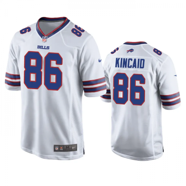 Men Buffalo Bills #86 Dalton Kincaid White Stitched Game Jersey