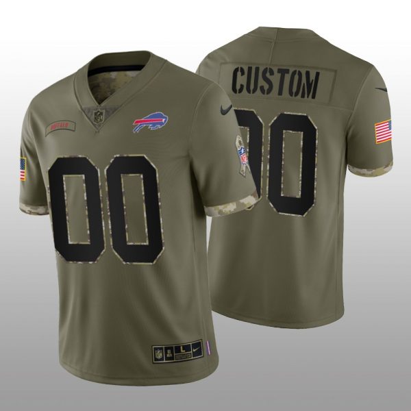 Buffalo Bills ACTIVE PLAYER Custom Olive 2022 Salute To Service Limited Stitched Jersey