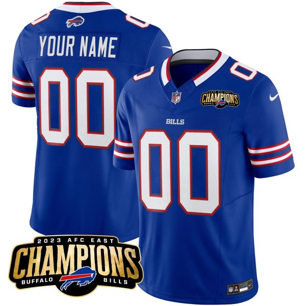 Buffalo Bills Active Player Custom Blue 2023 F.U.S.E. AFC East Champions Ptach Stitched Football Jersey