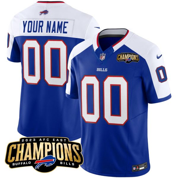 Buffalo Bills Active Player Custom Blue/White 2023 F.U.S.E. AFC East Champions Ptach Stitched Football Jersey