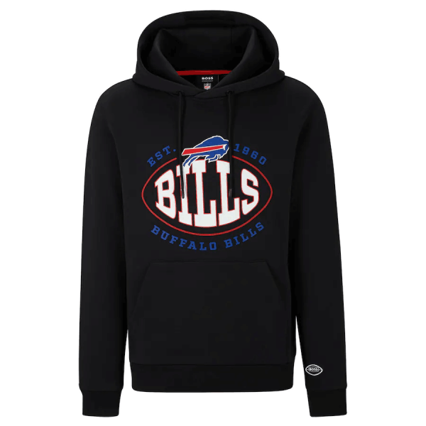 Men Buffalo Bills Black BOSS X Touchback Pullover Hoodie