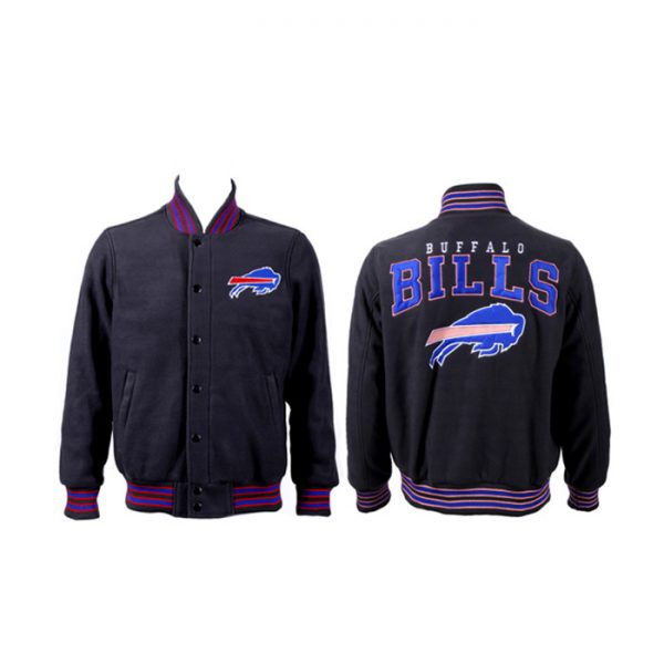 Men Buffalo Bills Black Stitched Jacket