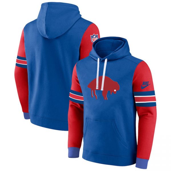 Men Buffalo Bills Blue/Red Pullover Hoodie