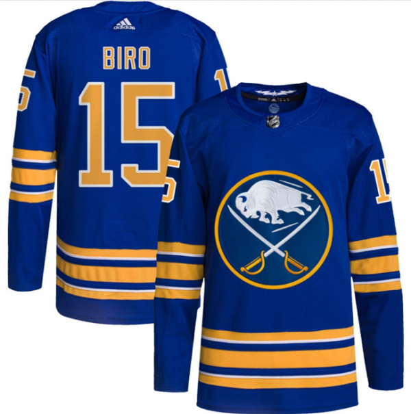 Men Buffalo Sabres #15 Brandon Biro Blue Stitched Jersey