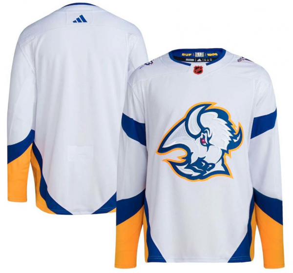 Men Buffalo Sabres Blank White 2022/23 Reverse Retro Stitched Jersey
