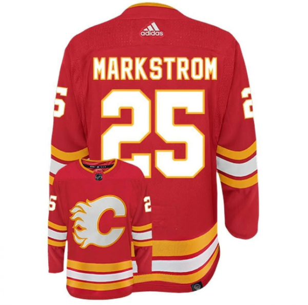 Men Calgary Flames #25 Jacob Markstrom Red Stitched NHL Jersey