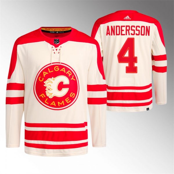 Men Calgary Flames #4 Rasmus Andersson 2023 Cream Classic Primegreen Stitched Jersey